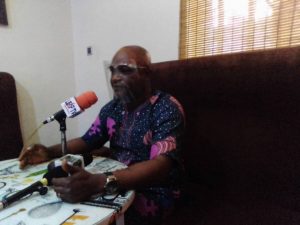 Delta SDP Chairman, Amb. Oke Idawene Briefing Journalists In Asaba.