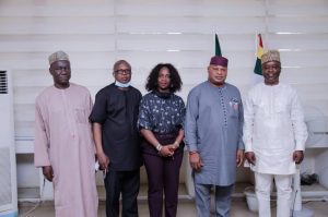 Assp Nigeria Chapter President with PTI Management during the MOU signing. From the left. A friend of the institute, The Registrar, Mr . O.C Siakpere, Mrs Mercy Omoifo-Irefo, President ASSP Nigeria Chapter, Dr Famous Eseduwo, Ministry of Petroleum Resources, Abuja. Dr. H. A. Adimula, Principal/Chief Executive, Petroleum Training Institute and Mr.B. A . Ukanefimoni, Director Public Affairs, PTI.
