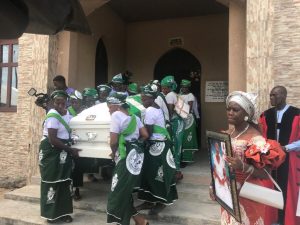 Members Of Mothers Union And Women's Guild Processing Out With Late Madam Anna Mariere