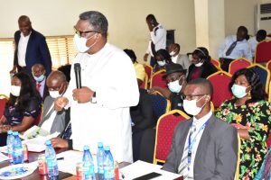 Commissioner For Ministry Of Health, Dr. Mordi Ononye Flanked By Staff Of The Ministry At Budget Defense