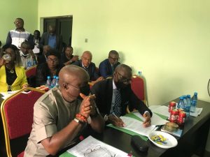 Delta State Commissioner For Agriculture and Natural Chief Julius Egbedi Flanked By Officials Of The Ministry During The 2022 Budget Defense