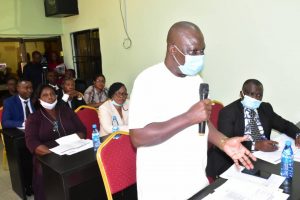 Delta State Commissioner For Housing Chief Festus Ochonogor Flanked By Top Management Staff Of The Ministry During The 2022 Budget Defense